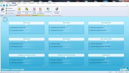 CIEL Gestion Commerciale : Les options du Menu liste - Etape 2
