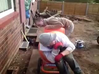 Use cement mixer as a rollercoaster. Insane!!!