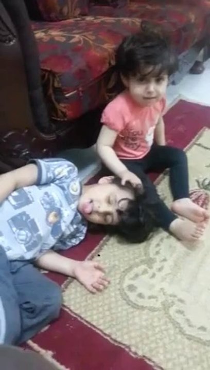 Worst joke ever... The sister of this boy thinks he is dead.. But he faints! Horrible.