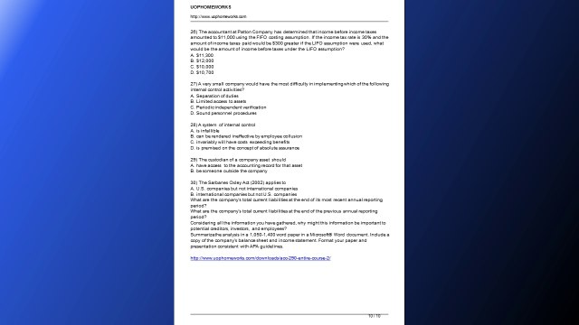 ACC 290 Entire Course