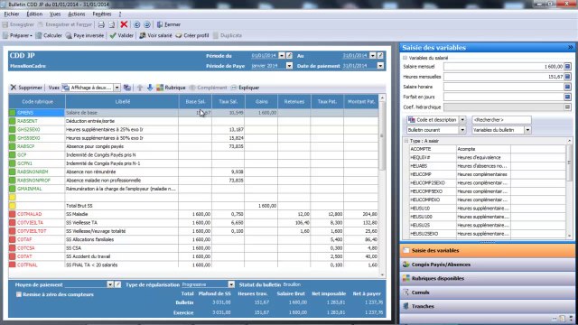 Tutoriel les traitements mensuel de la paye sur EBP Paye Open Line