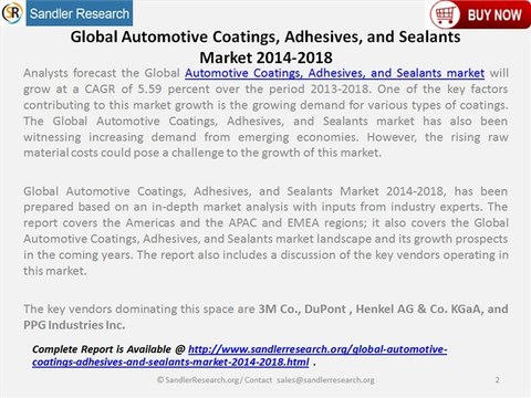 Automotive Coatings, Adhesive, and Sealant Market | Facts and Figures