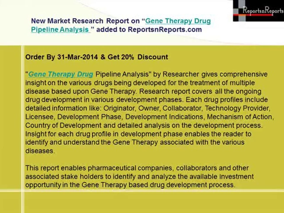 Gene Therapy Drug Therapy Market- Competition & Opportunities