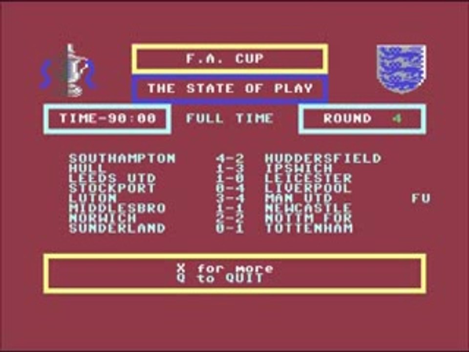 FA Cup Football Commodore 64