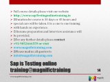 SAP TESTING online training India @ SAP TESTING Training