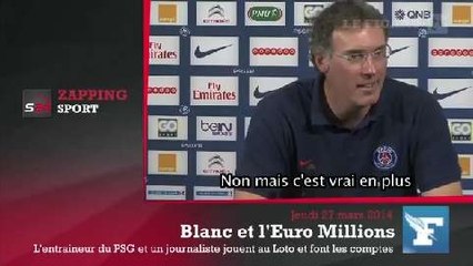 Zap'Sport: Laurent Blanc joue au Loto ... avec un journaliste