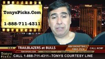 Chicago Bulls vs. Portland Trailblazers Pick Prediction NBA Pro Basketball Odds Preview 3-28-2014