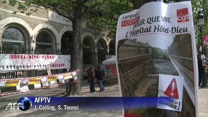 Manifestation contre la restructuration de l'Hôtel-Dieu à Paris