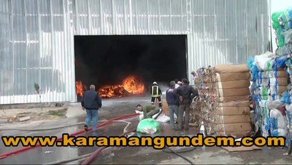 Karamanda Katı Atık Ayrıştırma Fabrikasında Yangın