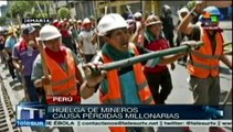 Paro minero provoca pérdidas millonarias en Perú