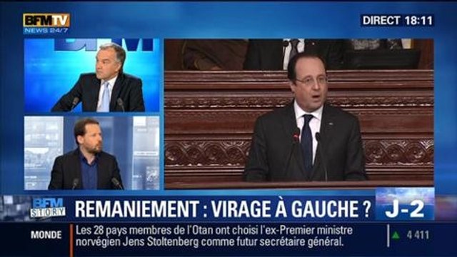  BFM Story: Remaniement du gouvernement : François Delapierre estime que François Hollande doit prendre un virage à gauche - 28/03
