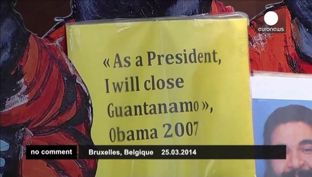 Protest against US human rights violations in Brussels