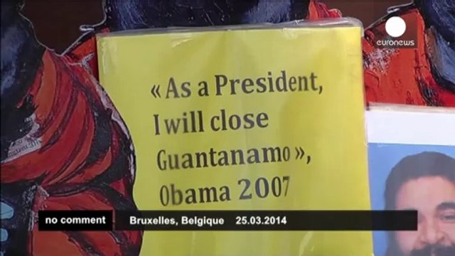 Manifestation à Bruxelles contre des violations des droits de l'homme aux Etats-Unis