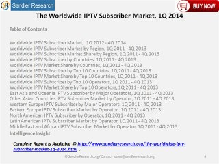 IPTV Subscriber Market 1Q Report Worldwide