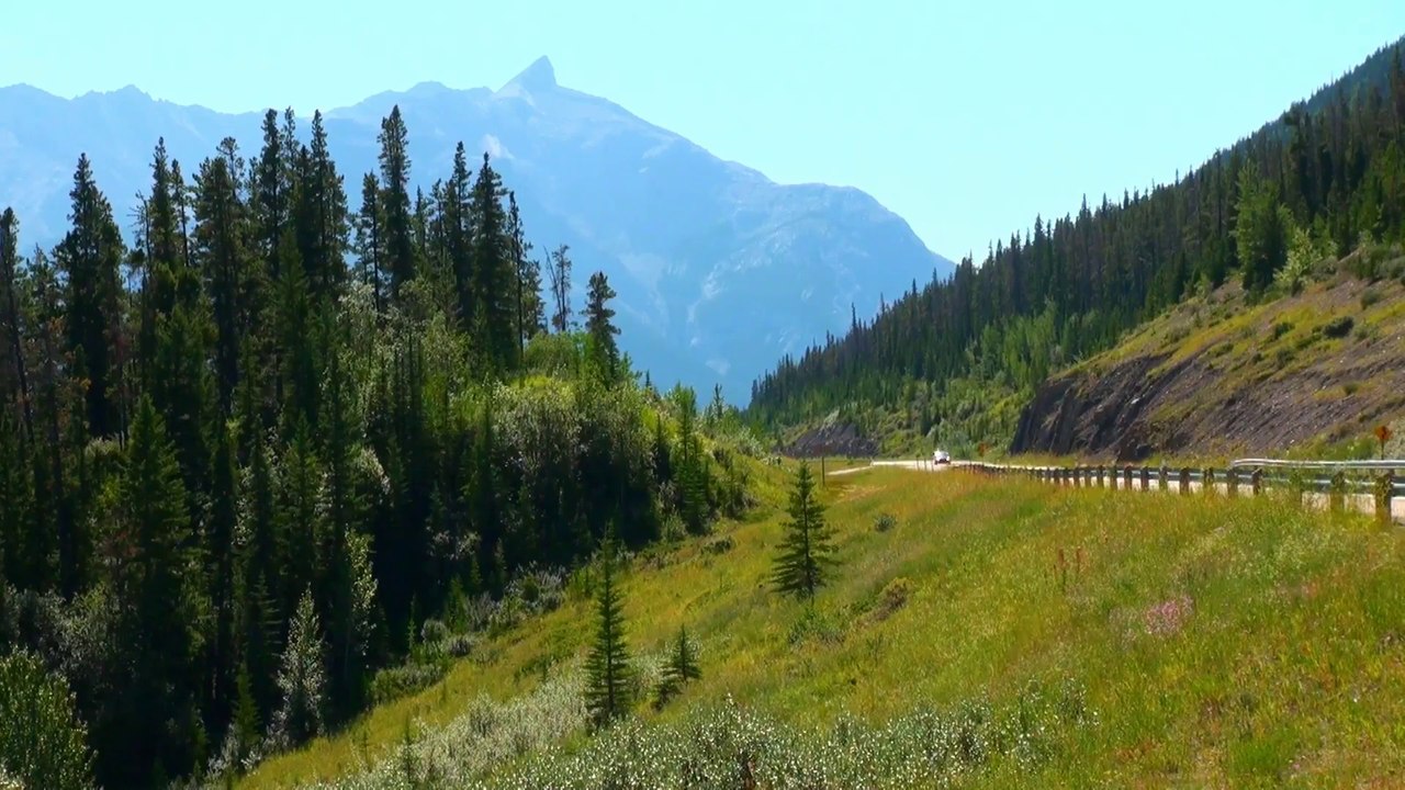 Roadstop on Abraham Lake.