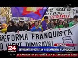 España: batalla campal en protesta de universitarios contra ley educativa