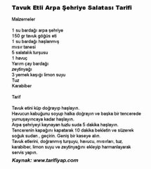 Tavuk Etli Arpa Şehriye Salatası Tarifi