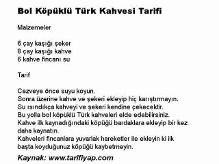 Bol Köpüklü Türk Kahvesi Tarifi