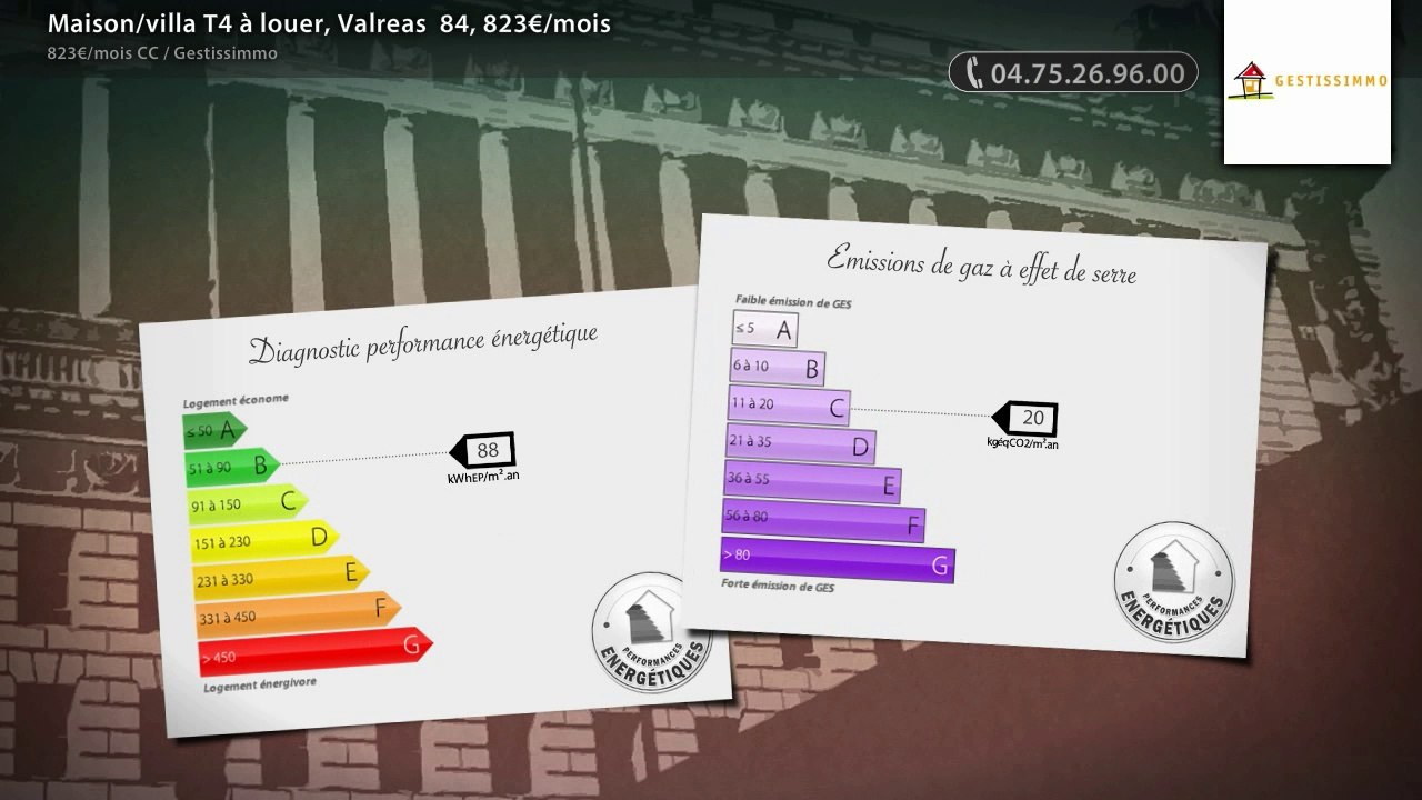 Maison/villa T4 à louer, Valreas  84, 823€/mois