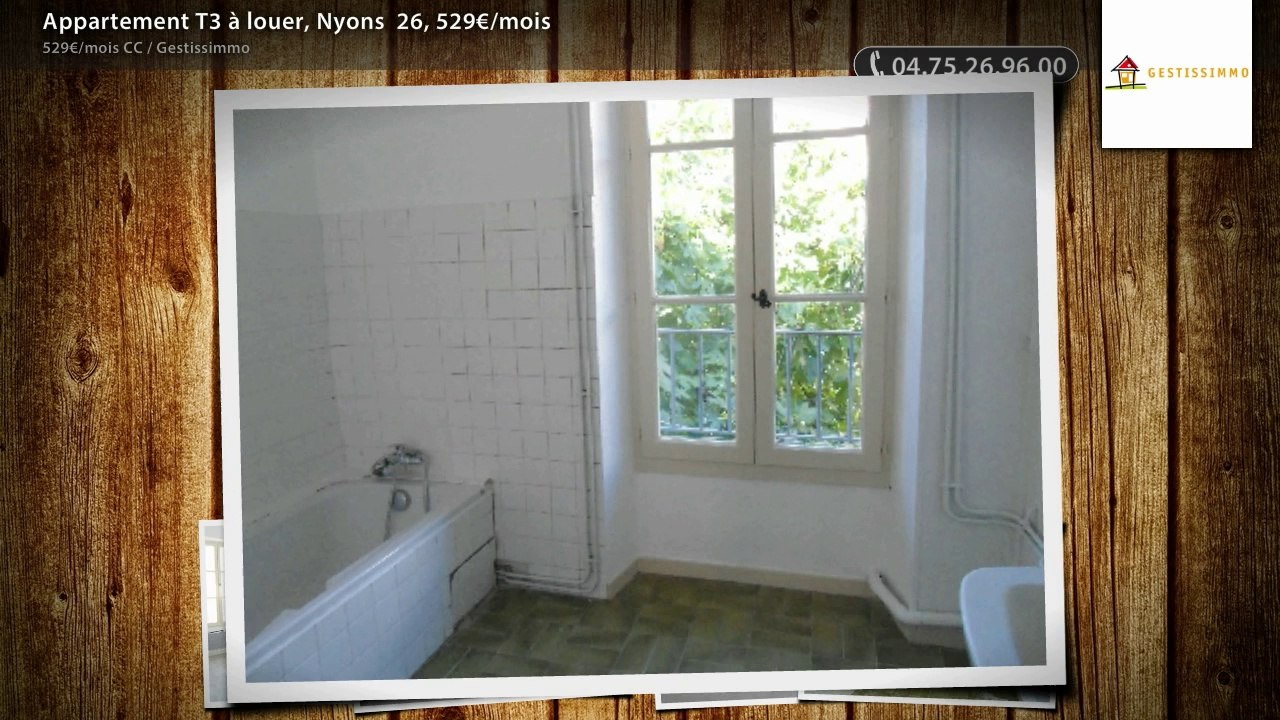 Appartement T3 à louer, Nyons  26, 529€/mois
