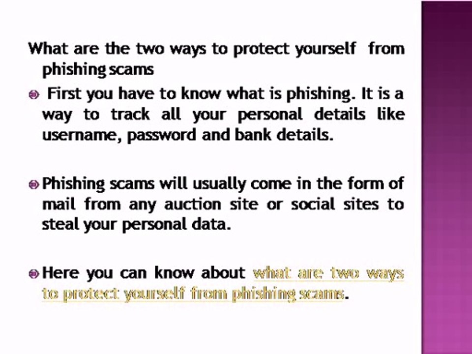what are two ways to protect yourself from phishing scams