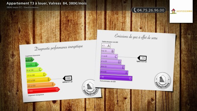 Appartement T3 à louer, Valreas 84, 380€/mois