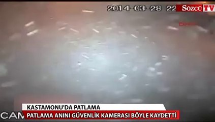 Patlama anı güvenlik kamerasında