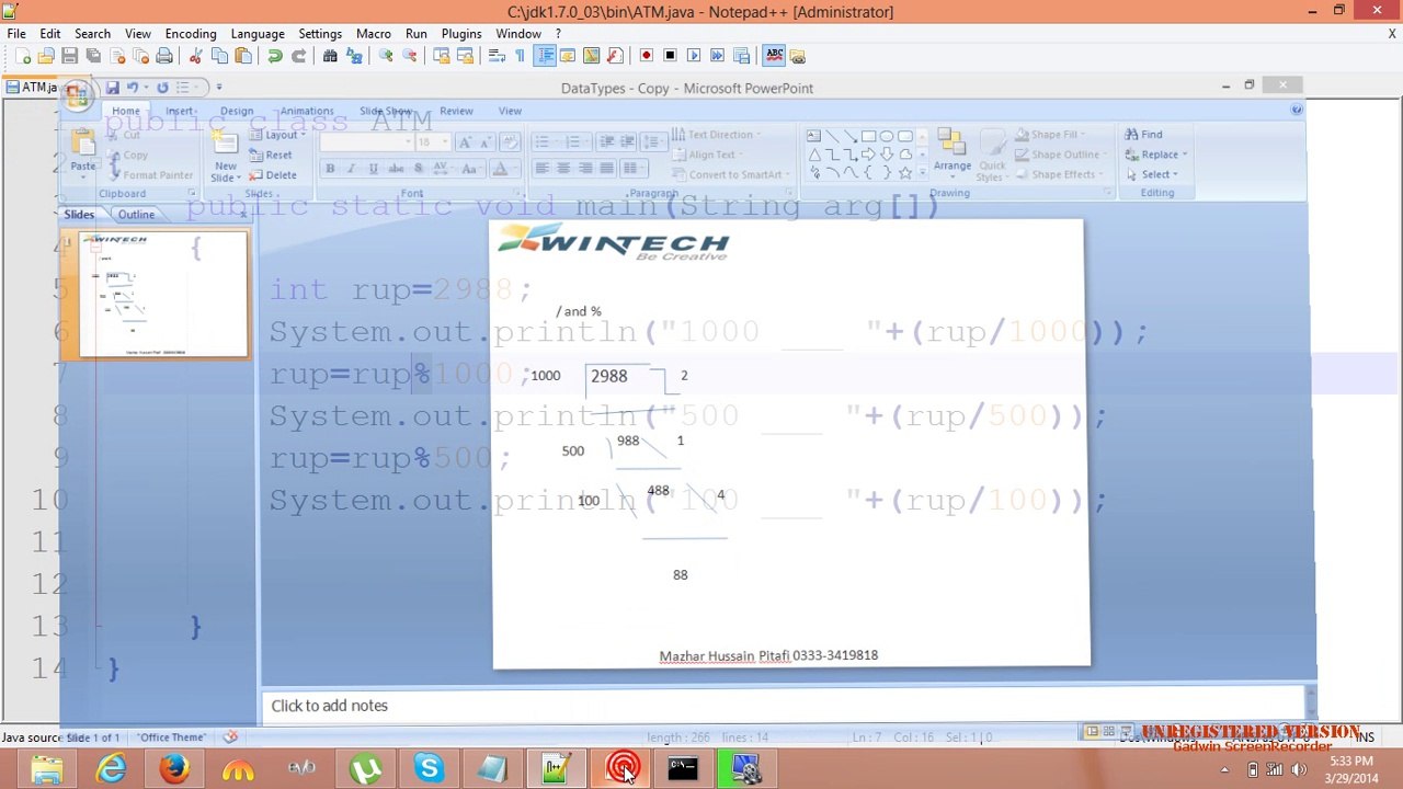 java programming tutorial 9 ATM machine program (sindhi)