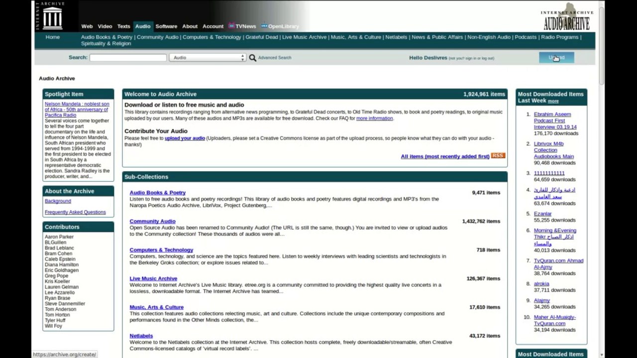Un peu L.E.J. : héberger ses enregistrements sur The Internet Archive