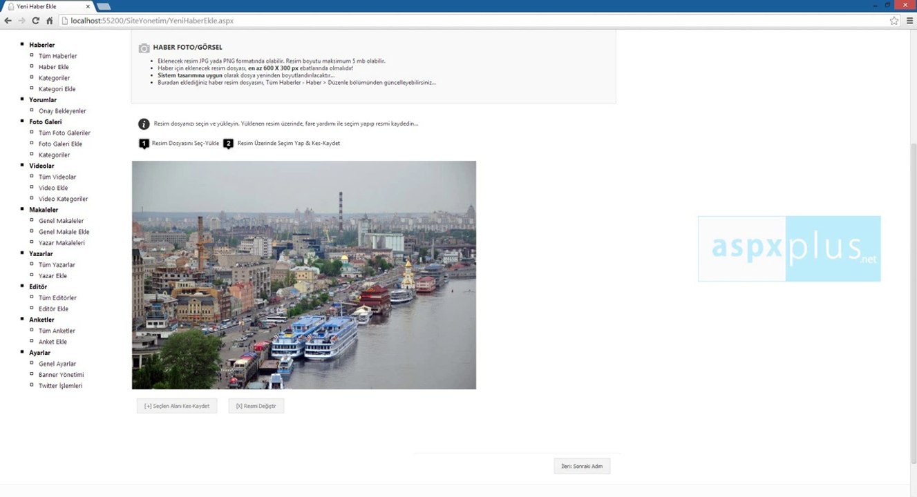 ASPXPLUS E-Haber Sistemi- Yeni Haber Ekleme - Düzenleme (HD)