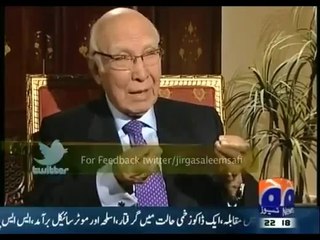 Jirga  (29th March 2014) Sartaj Aziz Exclusive Interview