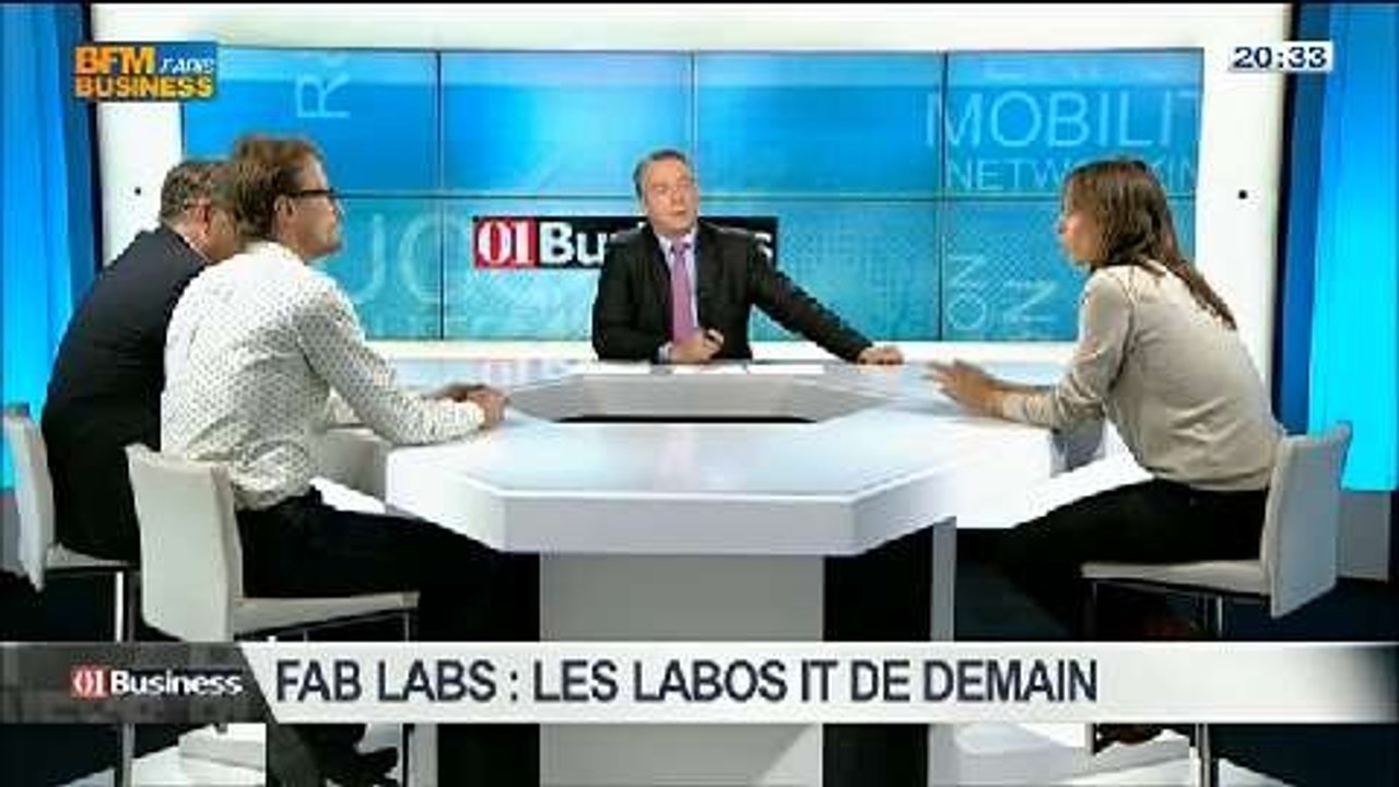 Les Fab Labs sont-ils les laboratoires IT de demain ?: Véronique Routin, Mickaël Desmoulins et Fabrice Poussière, dans 01Business - 29/03 3/4