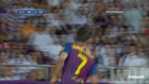 David Villa Amazing goal vs. Real Madrid Supercopa de Espana 2011