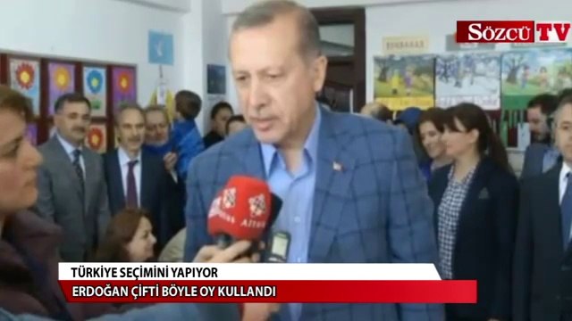 Erdoğan çifti böyle oy kullandı