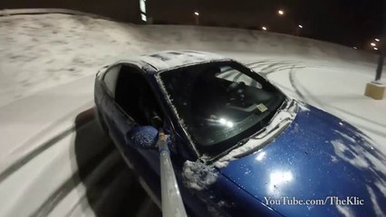 Drifting fun in the snow