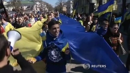 Thousands join anti-Russian march in Odessa
