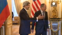 Russian Foreign Minister Sergei Lavrov and US Secretary of State John Kerry meet in Paris