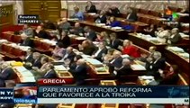 Aprueba parlamento griego medidas económicas solicitadas por la Troika