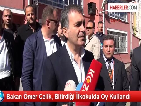 Bakan Ömer Çelik, Bitirdiği İlkokulda Oy Kullandı