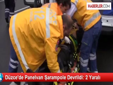 Düzce'de Panelvan Şarampole Devrildi: 2 Yaralı