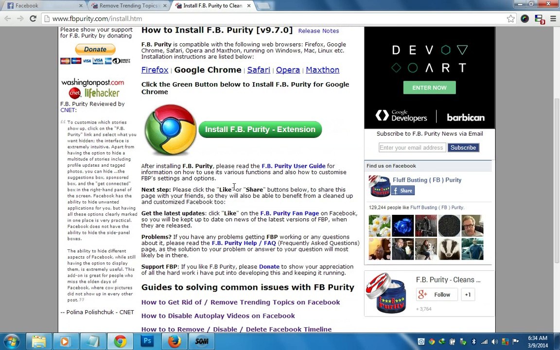How to Turn Off / Remove Facebook Trending Topics With F.B. Purity|Install F.B. Purity