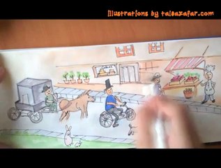 How to draw the backgrounds in ToffeeTV's Urdu version of Humpty Dumpty