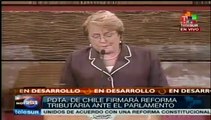 Bachelet firma proyecto de Reforma Tributaria