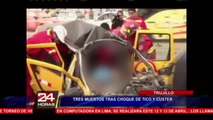 Choque entre bus y tico dejó tres muertos y un herido en Trujillo