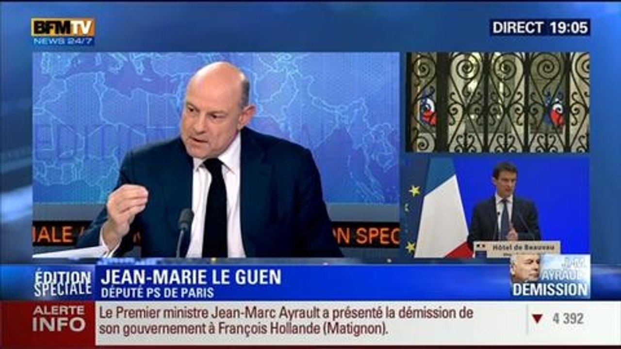 19H Ruth Elkrief - Édition spéciale sur le futur remaniement: Hollande a nommé Manuel Valls à la tête du prochain gouvernement - 31/03 1/6
