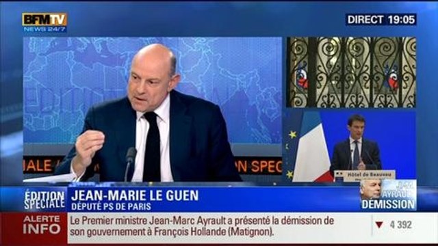 19H Ruth Elkrief - Édition spéciale sur le futur remaniement: Hollande a nommé Manuel Valls à la tête du prochain gouvernement - 31/03 1/6