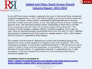 Global and Chinese Touch Screen Market Report 2013-2014
