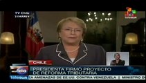 Michelle Bachelet firmó el proyecto de ley de reforma tributaria