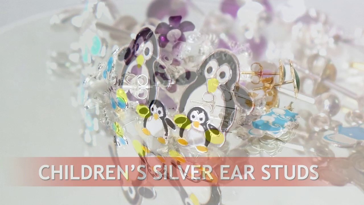 Sterling silver children's ear studs - safe for ears - by ELF925