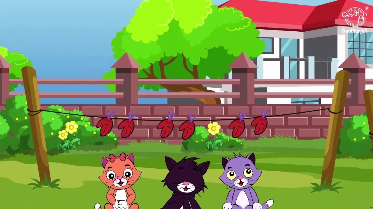 Three Little Kittens, Have Lost Their Mittens....Nursery Rhymes for Children